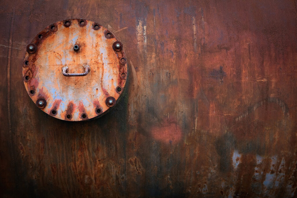 Corrosion on storage tank wall